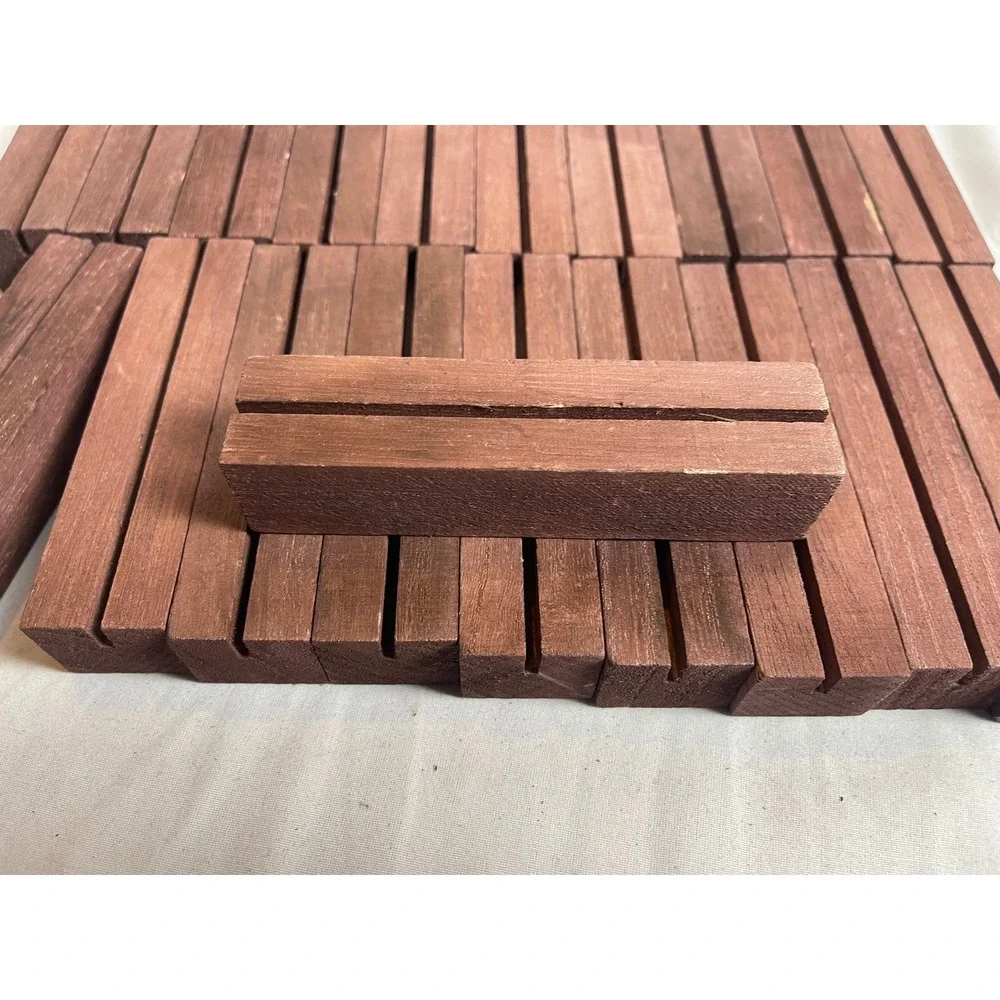 Zonon 20 Pieces Wood Place Card Holders Brown Rustic Table Number‎ Stands TW5510